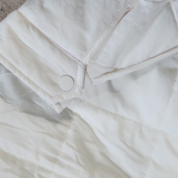 Women's Pullover Puffer Jacket Quilted Dolman Sleeve Button Hood white … - Picture 9 of 9